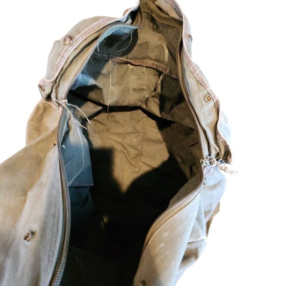 Vintage Military Flyers Kit Bag Olive Green Canvas Heavy Duty USA-Made Zipper Cl - Picture 6 of 6